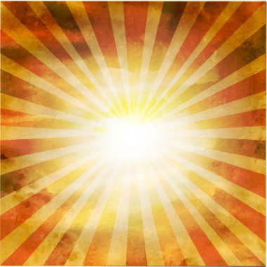 Retro kare şeklindeki sunburst