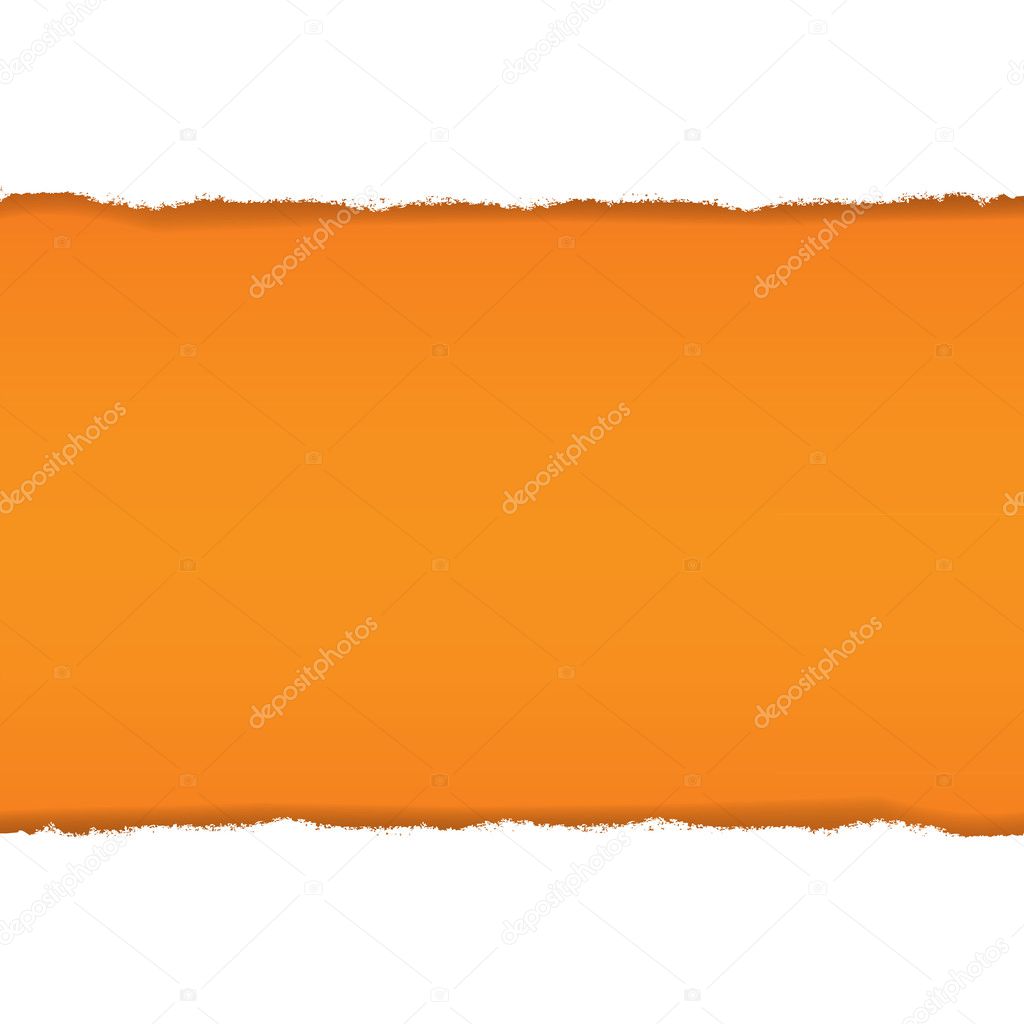 Rip White Paper And Orange Background