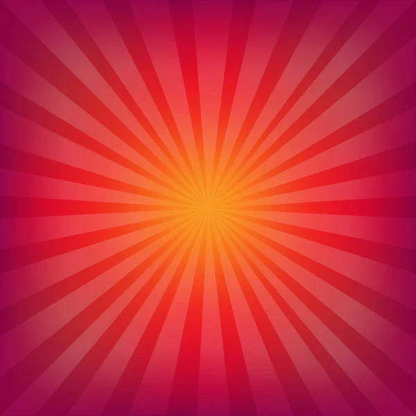 Red And Orange Background With Sunburst — Stock Vector