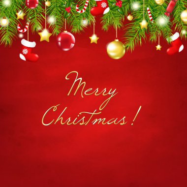 Christmas kırmızı mutlu yeni yıl kompozisyon