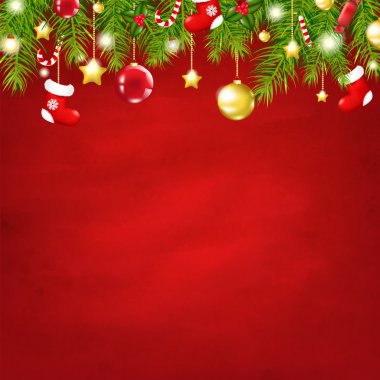 Christmas kırmızı mutlu yeni yıl kompozisyon