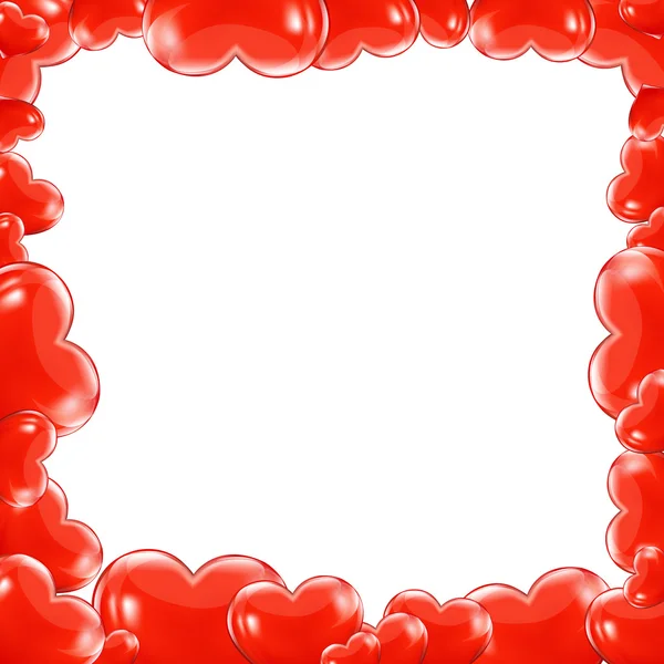 Red Hearts Frame — Stock Vector