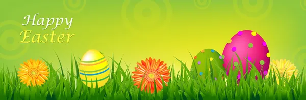 Couleur Bannière de Pâques heureuse — Image vectorielle