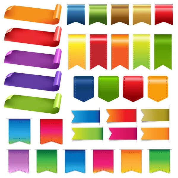 Grandes cintas de colores y elementos de diseño — Vector de stock