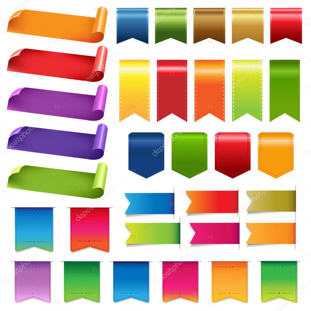 Big Colorful Ribbons And Design Elements