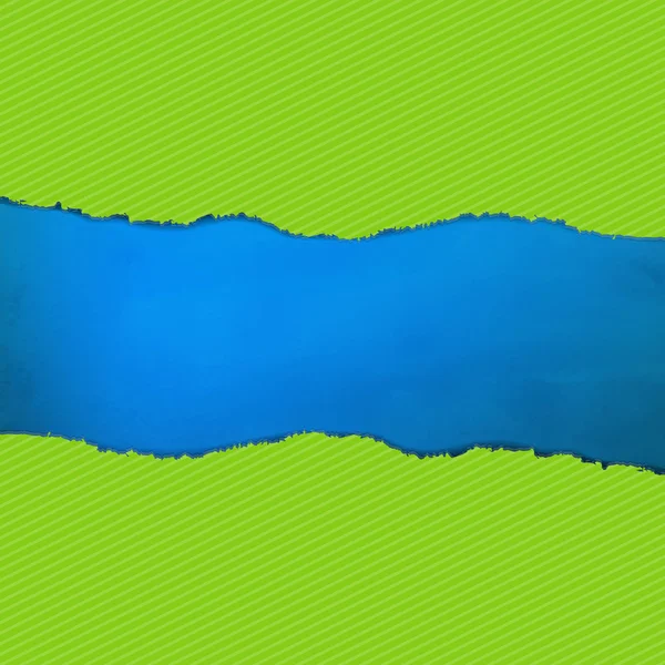 Texture bleue avec papier déchiqueté vert — Image vectorielle
