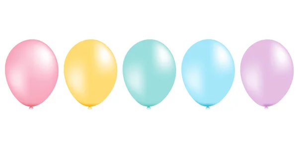 Zestaw pastelowych balon — Wektor stockowy