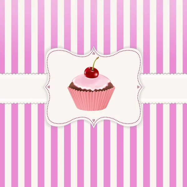 Vintage Label With Cupcake — Stock Vector