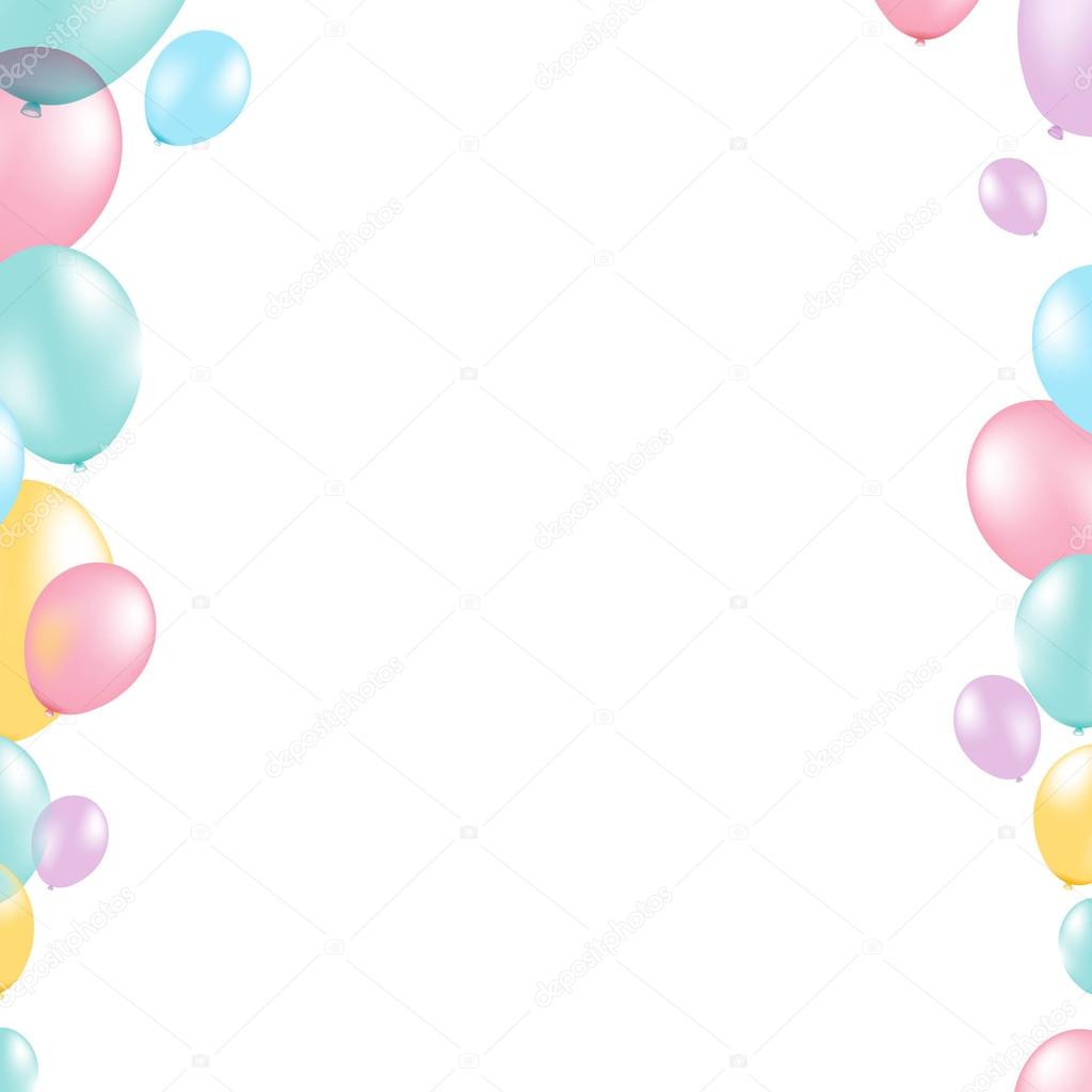 Pastel Balloon Border — Stock Vector © barbaliss #32128439