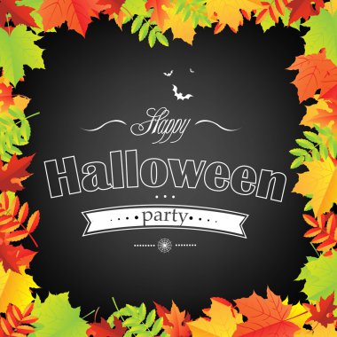 Cadılar Bayramı çerçeve yaprakları ile