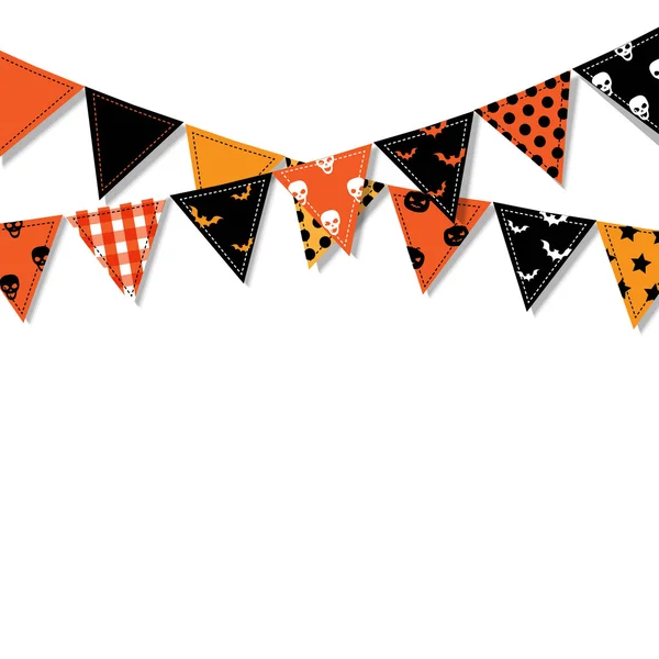 Bandeiras de Halloween Bunting —  Vetores de Stock