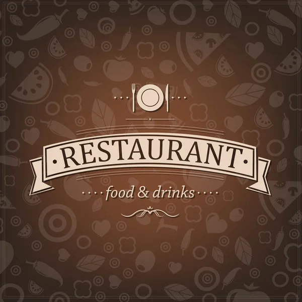 复古的棕色餐馆的菜单 — 图库矢量图片
