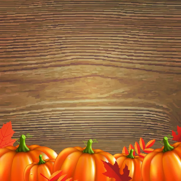 Осенние листья и тыквы — стоковый вектор
