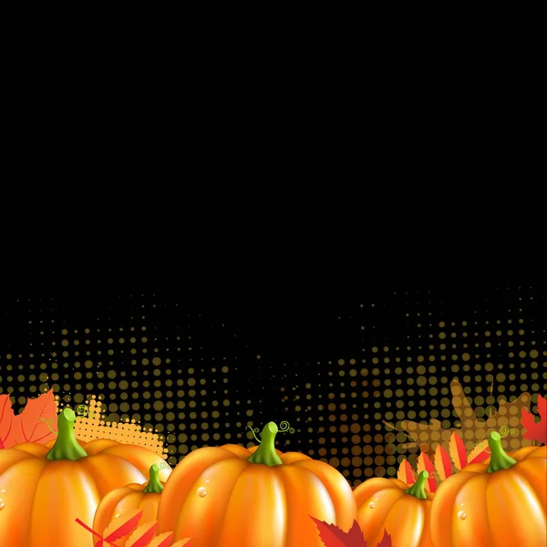 Hojas y calabazas de otoño — Vector de stock