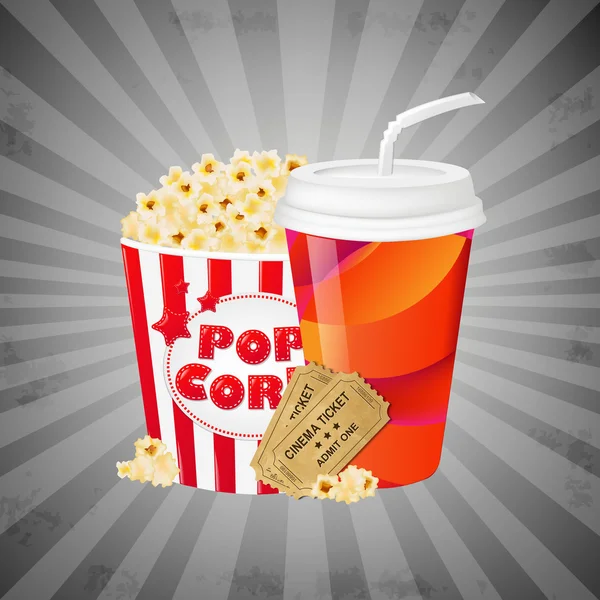 Pozadí s popcorn — Stockový vektor
