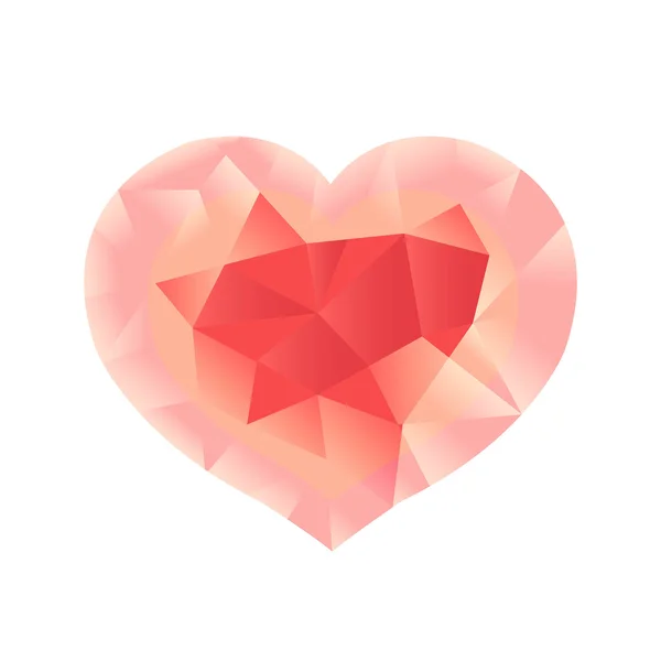 Corazón de origami rosa pastel — Vector de stock