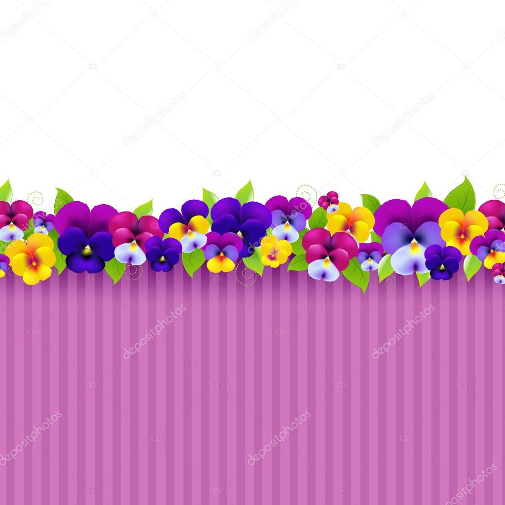 Background With Colorful Pansies