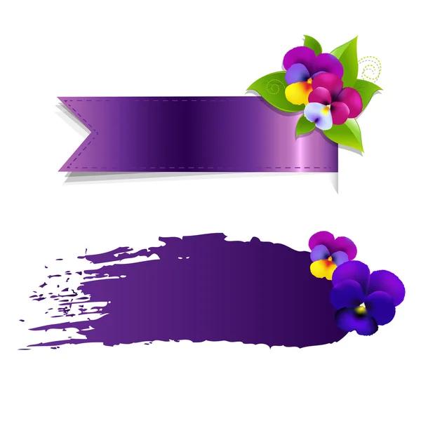 Banner With Flowers — Stock Vector