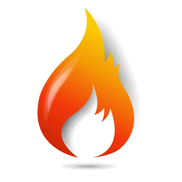 Símbolo de fogo isolado fundo branco —  Vetores de Stock