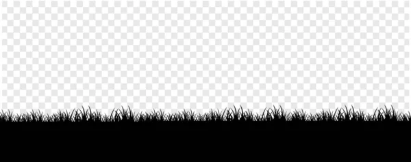 Fronteira de grama preta e fundo transparente isolado — Vetor de Stock