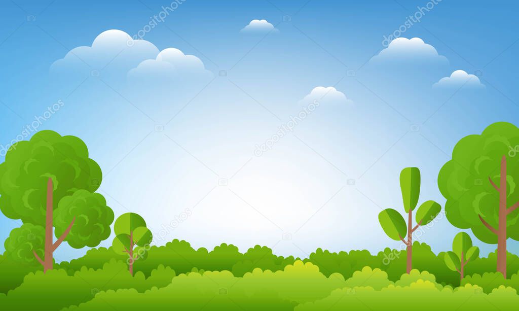 Green Landscape With Green Tree