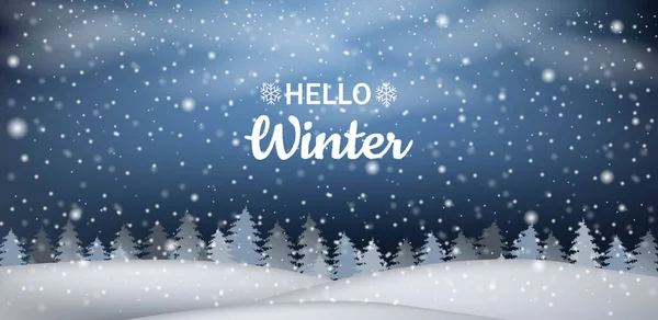 白い雪のフレームとクリスマス冬の風景 — ストックベクタ
