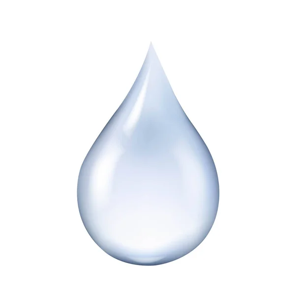 Goutte d'eau bleue réaliste isolée — Image vectorielle