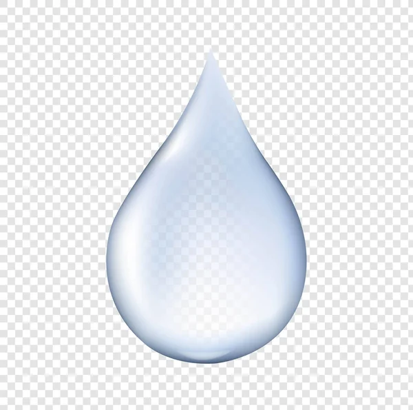 Réaliste Blue Water Drop isolé fond transparent — Image vectorielle