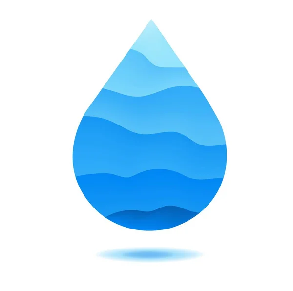 Gota de agua aislado fondo blanco — Vector de stock