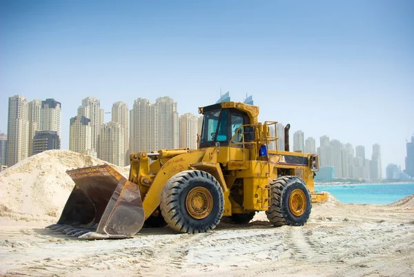 Építési traktor Dubaiban, Stock Kép