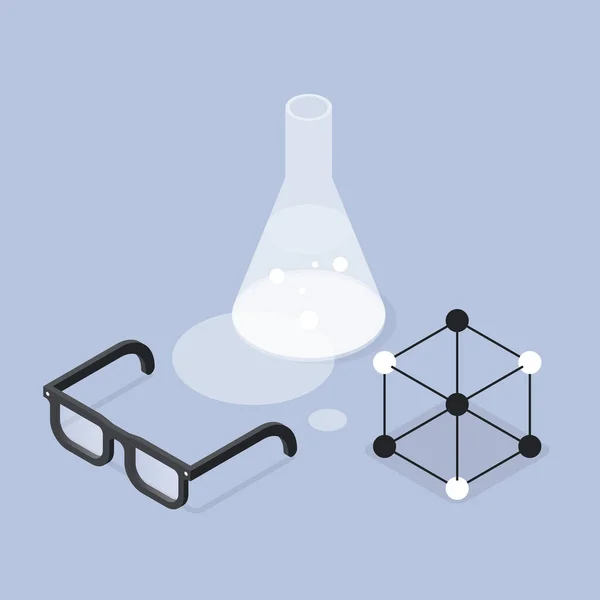 Laboratorní výzkum chemie Izometrické ilustrace — Stockový vektor