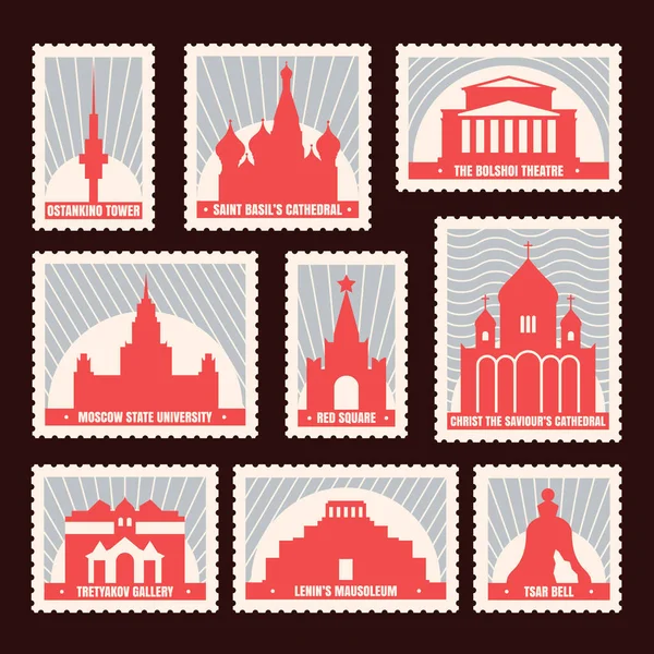 Ensemble de timbres de symboles de Moscou Vecteurs De Stock Libres De Droits