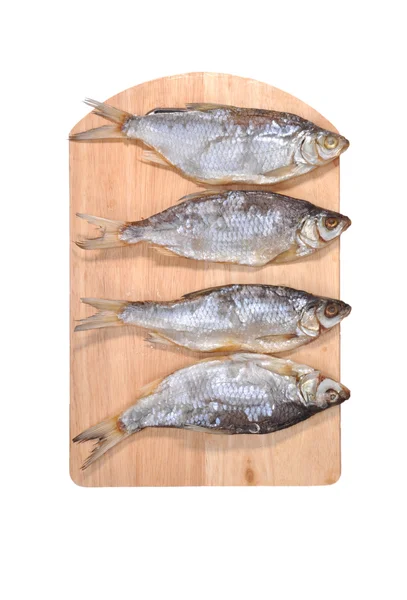 The fish a salty vobla on a board — Stock Photo, Image