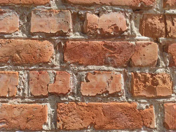 Textura de tijolo velho resistido. Fundo de tijolos vermelhos velhos — Fotografia de Stock