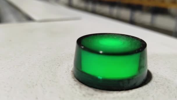 Industrial green light blinking. Security alarm. Flashing green — Stock Video