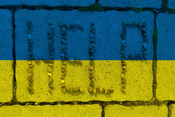 Bandera de Ucrania. Azul y amarillo. Símbolo de Ucrania. Ayuda para Ucrania. Apoyo a Ucrania — Foto de Stock