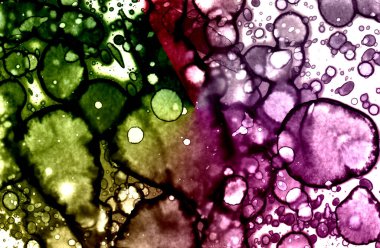 Soyut noktalar. Alkolik mürekkep sanatı. Suluboya sanat. Geçmişi ve düzeni. Modaya uygun doku.