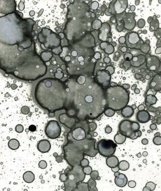 Sanat noktası soyutlaması. Soyut sanatın dokusu ve arkaplanı. Kabarcıklar ve lekeler. Alkolik mürekkep ve suluboya. Modern ve yeni stil