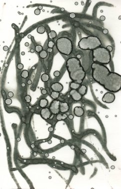 Sanat noktası soyutlaması. Soyut sanatın dokusu ve arkaplanı. Kabarcıklar ve lekeler. Alkolik mürekkep ve suluboya. Modern ve yeni stil