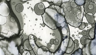 Sanat noktası soyutlaması. Soyut sanatın dokusu ve arkaplanı. Kabarcıklar ve lekeler. Alkolik mürekkep ve suluboya. Modern ve yeni stil