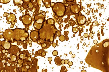 Kahve lekesi dokusu. Soyut noktalar. Psikolojik resimler. Soyut baloncuklar.