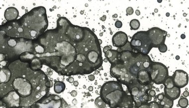 Sanat noktası soyutlaması. Soyut sanatın dokusu ve arkaplanı. Kabarcıklar ve lekeler. Alkolik mürekkep ve suluboya. Modern ve yeni stil