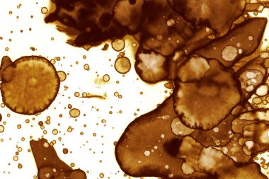 Kahve lekesi dokusu. Soyut noktalar. Psikolojik resimler. Soyut baloncuklar.