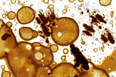 Kahve lekesi dokusu. Soyut noktalar. Psikolojik resimler. Soyut baloncuklar.