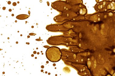 Kahve lekesi dokusu. Soyut noktalar. Psikolojik resimler. Soyut baloncuklar.