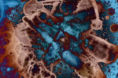 Soyut sanat. Renkli doku ve arka plan. Mürekkep alkolü. Yeni ortam