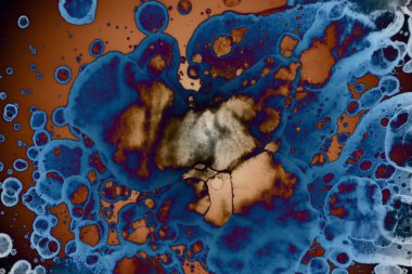 Soyut sanat. Renkli doku ve arka plan. Mürekkep alkolü. Yeni ortam