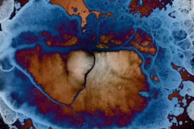 Soyut sanat. Renkli doku ve arka plan. Mürekkep alkolü. Yeni ortam