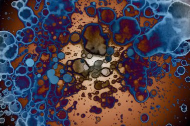 Soyut sanat. Renkli doku ve arka plan. Mürekkep alkolü. Yeni ortam