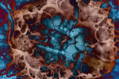 Soyut sanat. Renkli doku ve arka plan. Mürekkep alkolü. Yeni ortam